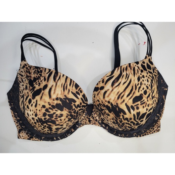 Victoria's Secret Other - Womens Animal Print Lace Trim Very Sexy Push Up Bra Victoria Secret 36DD